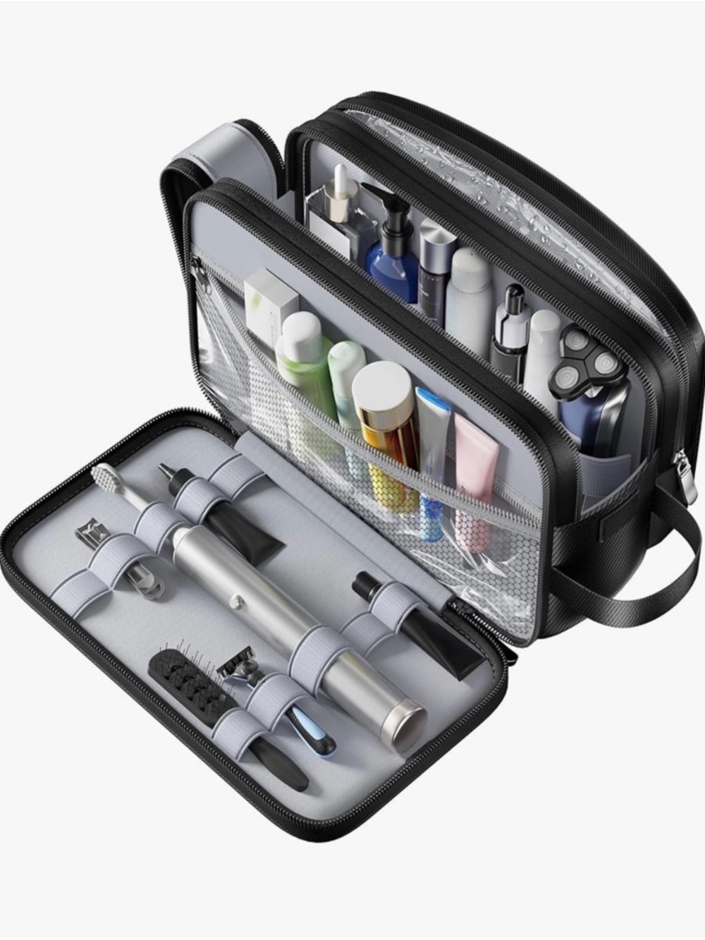 Water-Resistant Mens Toiletry Travel Bag & Tactical Shower Bag